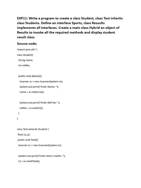 Image result for Hybrid Inheritance in Java Program