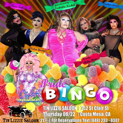 Pride Drag Queen Bingo, Tin Lizzie Saloon, Costa Mesa, 22 June 2023 ...