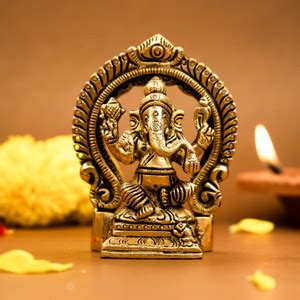 Ekhasa 100% Pure Brass Ganesha Idol | Pital Ganesh Murti for Home Decor ...