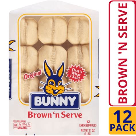Bunny Brown 'n Serve Rolls, 11 oz, 12 Count - Walmart.com - Walmart.com