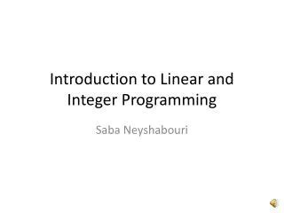 Image result for Introduction to Integer Linear Programming