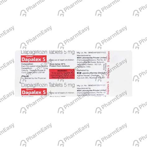 Dapalex 5 MG Tablet (10): Uses, Side Effects, Price & Dosage | PharmEasy