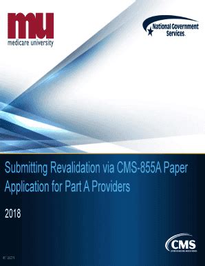 Fillable Online Submitting Revalidation via CMS-855A Paper Application ...