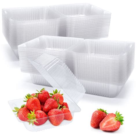 Haawooky 100 Pack Clear Plastic Take Out Container Square Hinged ...