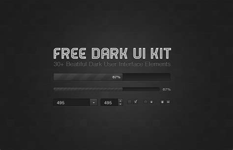 Free Dark UI Kit — Medialoot