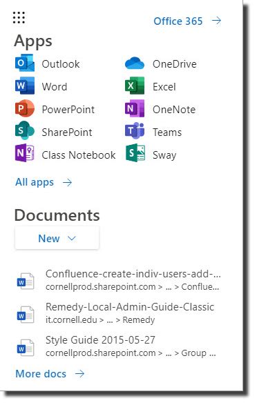 Work with the Office 365 App Launcher | IT@Cornell