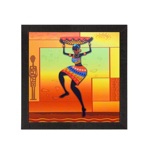 Dancing Tribal Woman Satin Matt Texture UV Art Painting - eCraftIndia ...