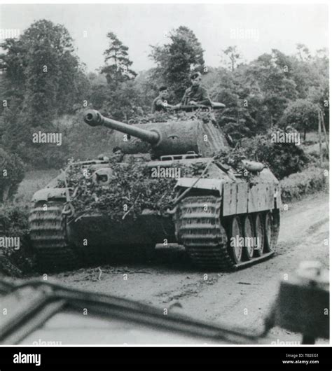 German Panzer Panther Tank camouflaged of an SS Panzer Division in ...