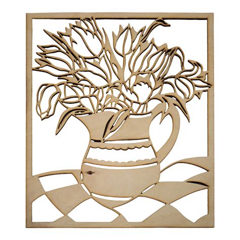 Obraz na ścianę 25 x 30 cm wazon z kwiatami drewniany panel elegancki ...