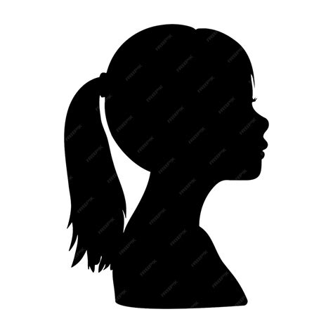 Premium Vector | Young girl head silhouette profile vector illustration