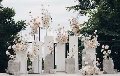 Concrete Wedding Altar Decor