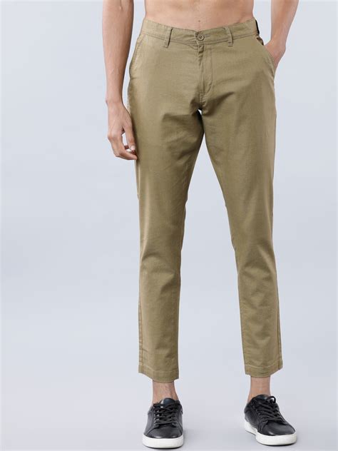 HIGHLANDER Men Olive Green Slim Fit Solid Chinos - Price History