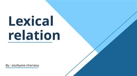 Image result for Lexical Relations