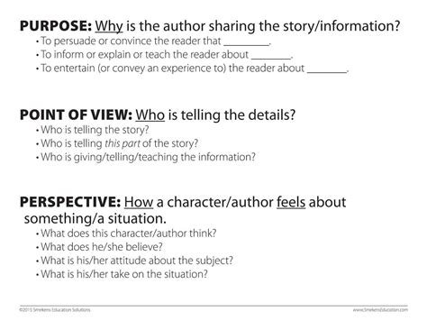 Author Point Of View Worksheet - E-streetlight.com