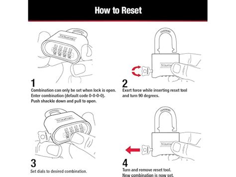 Image result for Master Lock Combination Lock Reset