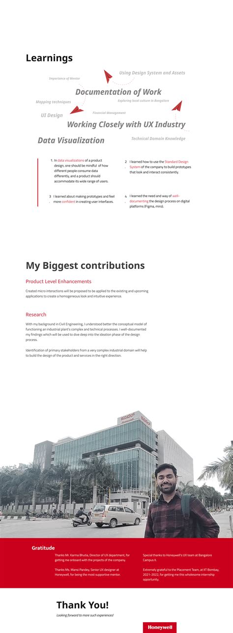 UX Internship at Honeywell on Behance