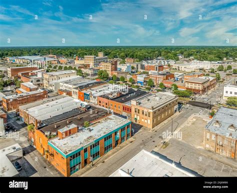 Aerial view of Rocky Mount Nash County North Carolina, typical small ...