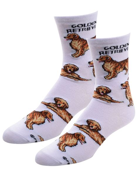 Large Print Golden Retriever Poses Socks Medium For Bare Feet Adult ...