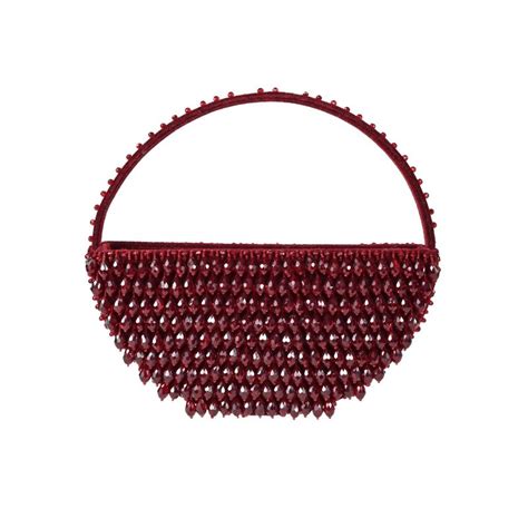 Buy House Of Kosha Clara Maroon Suede Embellished Hand Bag Online