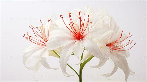 Photo of beautiful Spider Lily flower isolated on white background ...