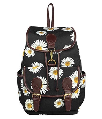 Buy Lychee bags Women Printed Canvas Black Backpack at Amazon.in