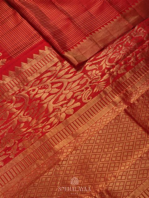 Red Kanjivaram Silk Saree – Snehalayaa Silks