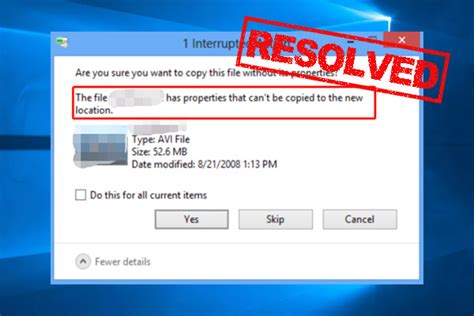 Image result for File Properties Cannot Be Copied