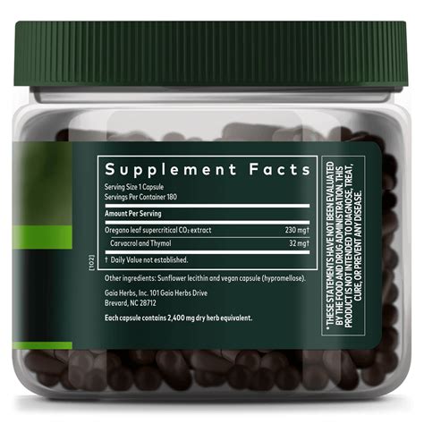 Oil of Oregano Capsules: Vegan Ancient Remedy: Gaia Herbs®