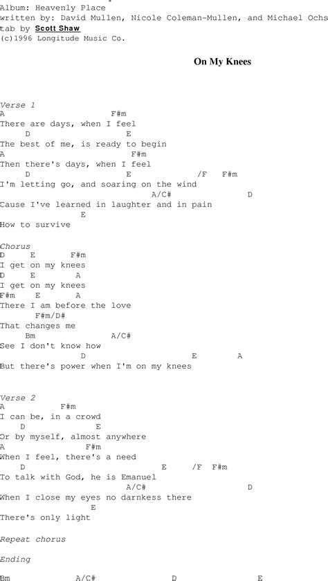 On My Knees - Christian Gospel Song Lyrics and Chords
