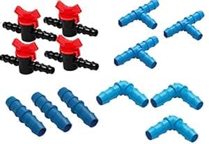 AgriWorld 16mm Drip Irrigation Accessories - Elbow, Joiner, Tee ...