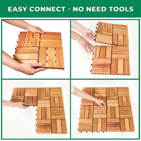 VN84WOOD Solid Wood Interlocking Flooring Tiles (Pack of 10, India | Ubuy