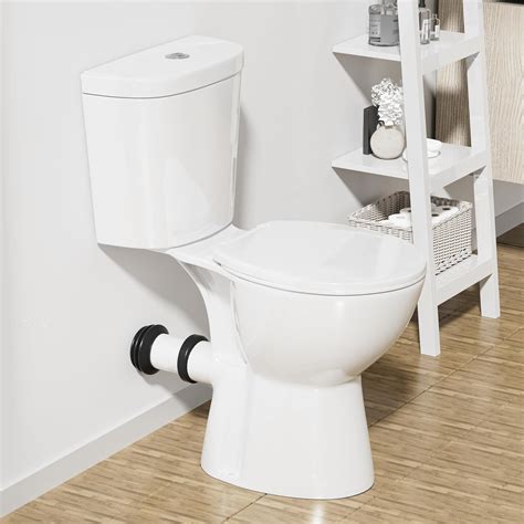 SUPERFLO Rear Outlet Toilet With 19 Inch Tall Toilet Bowl & Tank, High ...