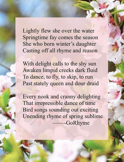 A springtime poem : r/GoRhyme