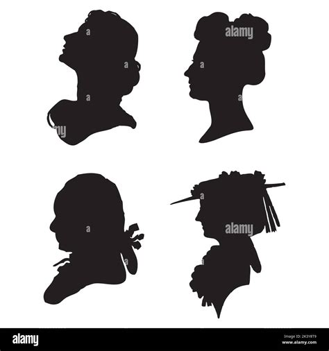 Victorian Silhouette Woman Head