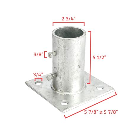 2 1/2" (Fits 2 3/8" OD) Post Floor Flanges - Ground Mount Floor Flange ...