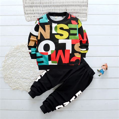 Boy's Cotton Letter Printed Black Sweatshirt with Pant – Googo Gaaga