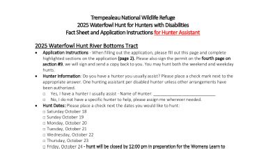 2025 Waterfowl Hunt - Fact Sheet and Application Instructions ...
