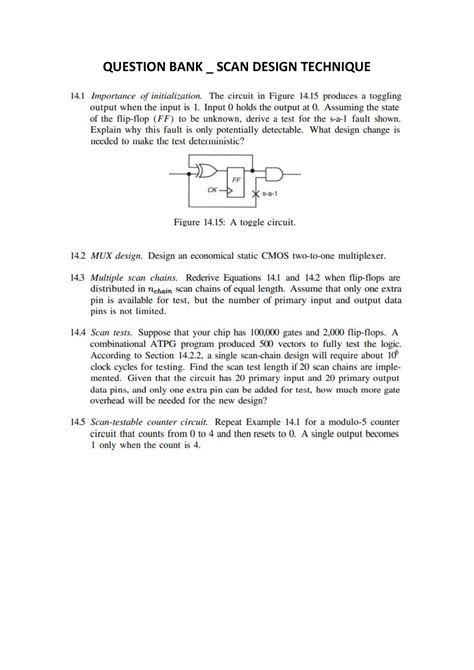 QB SCAN Design Technique 5 - Testing of VLSI circuits - QUESTION BANK ...