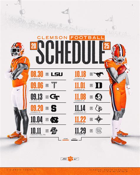 Clemson Announces 2025 Football Schedule – Clemson Tigers Official ...