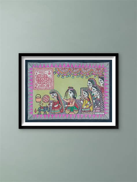 Traditional Indian Wedding Madhubani Painting