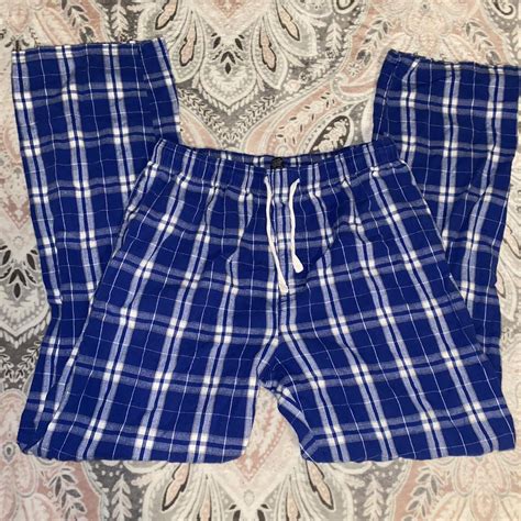 Blue plaid pajama pants - good condition... - Depop