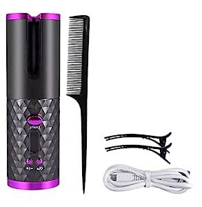 Diyoras Hair Curler Automatic Curling Iron With USB, Rechargeable Auto ...