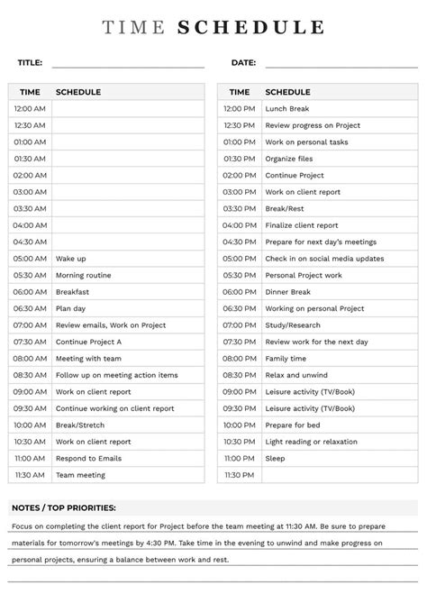 Creating Schedule 的图像结果