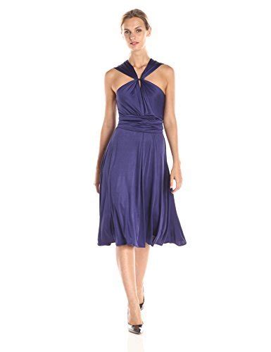 Buy Halston Heritage Women's Sleeveless Gathered Neck Dress with Tie ...