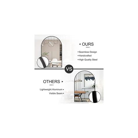 Buy Arcus Home Black Arched Mirror 24 x 36 inch Arch Wall Mirror for ...