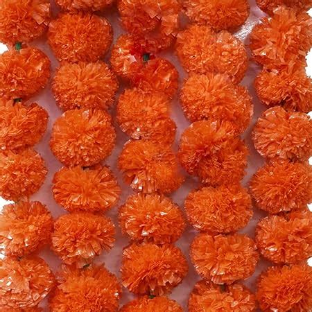 Buy Asian Hobby Crafts Artificial Marigold Flowers with Bell Hanging, 5 ...