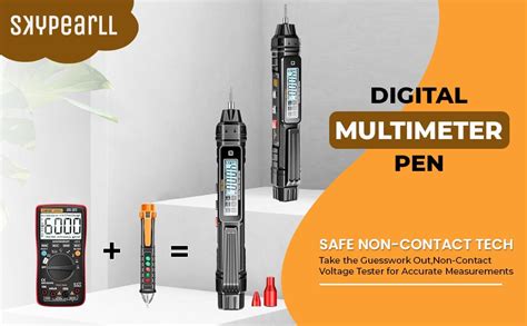 Skypearll Digital Multimeter, Non-Contact Voltage Tester Multi Meter ...