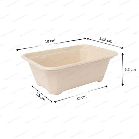 750ml MaxEdge Rectangular Bagasse Container With Lid