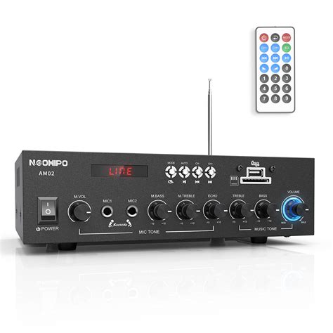 Buy 300Watts Bluetooth 5.0 Class AB Stereo Audio Receiver Amplifier 2 ...