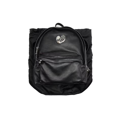 Chrome Hearts Silver Vine Heart Black Backpack - SRM